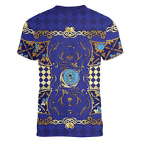 Zodiac Signs Women V-Neck T-Shirt The Water Element Baroque Clubs Card