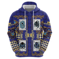 Zodiac Signs Zip Hoodie The Water Element Baroque Clubs Card
