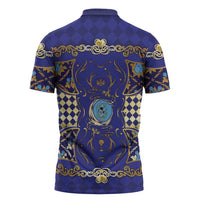 Zodiac Signs Zipper Polo Shirt The Water Element Baroque Clubs Card