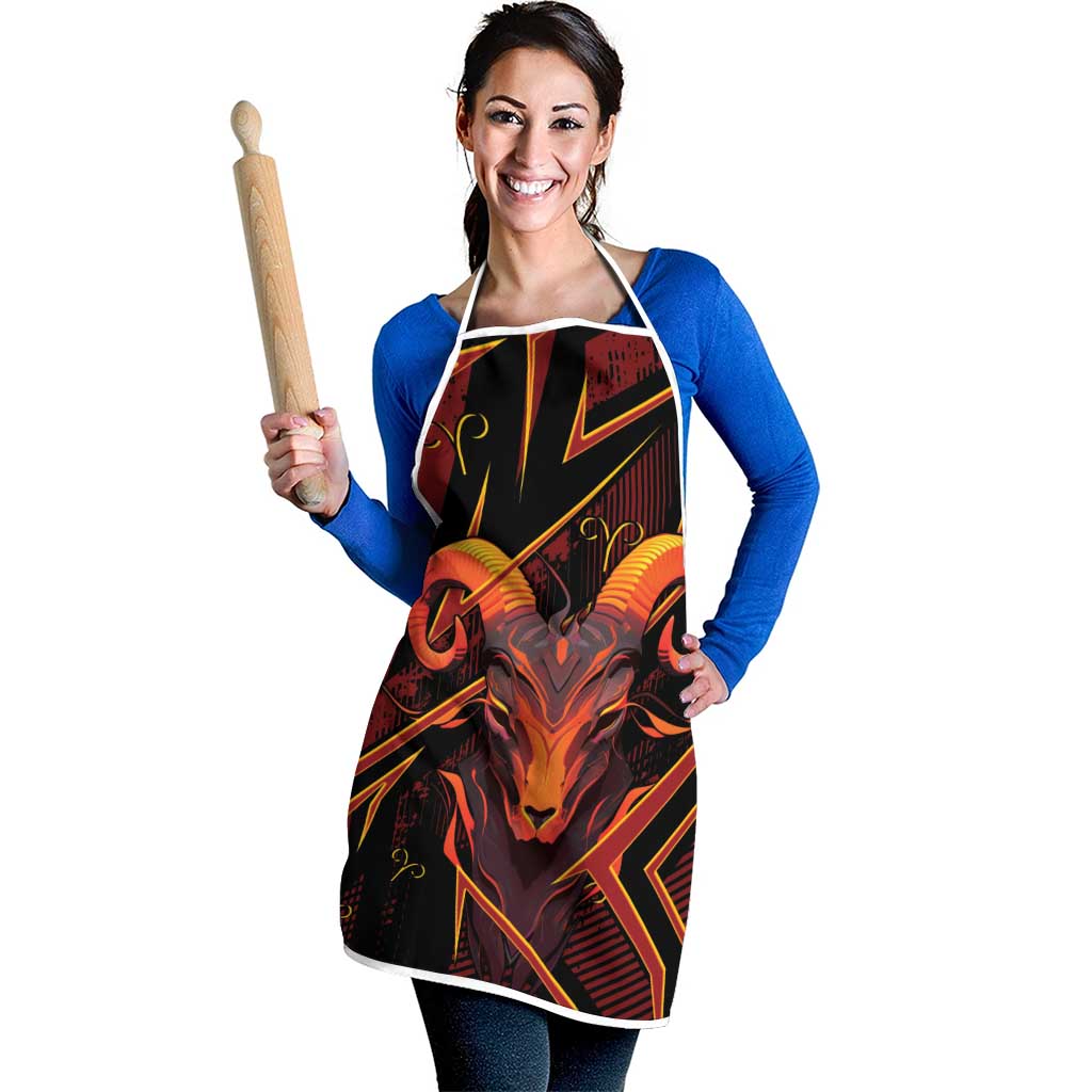 Aries Zodiac Apron With Bold Triangle