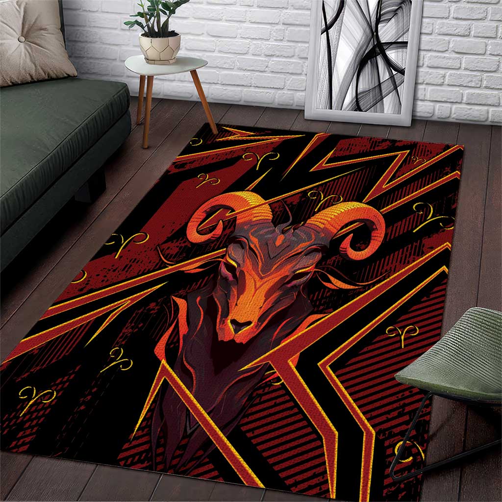 Aries Zodiac Area Rug With Bold Triangle
