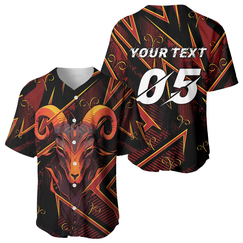 Custom Aries Zodiac Baseball Jersey With Bold Triangle