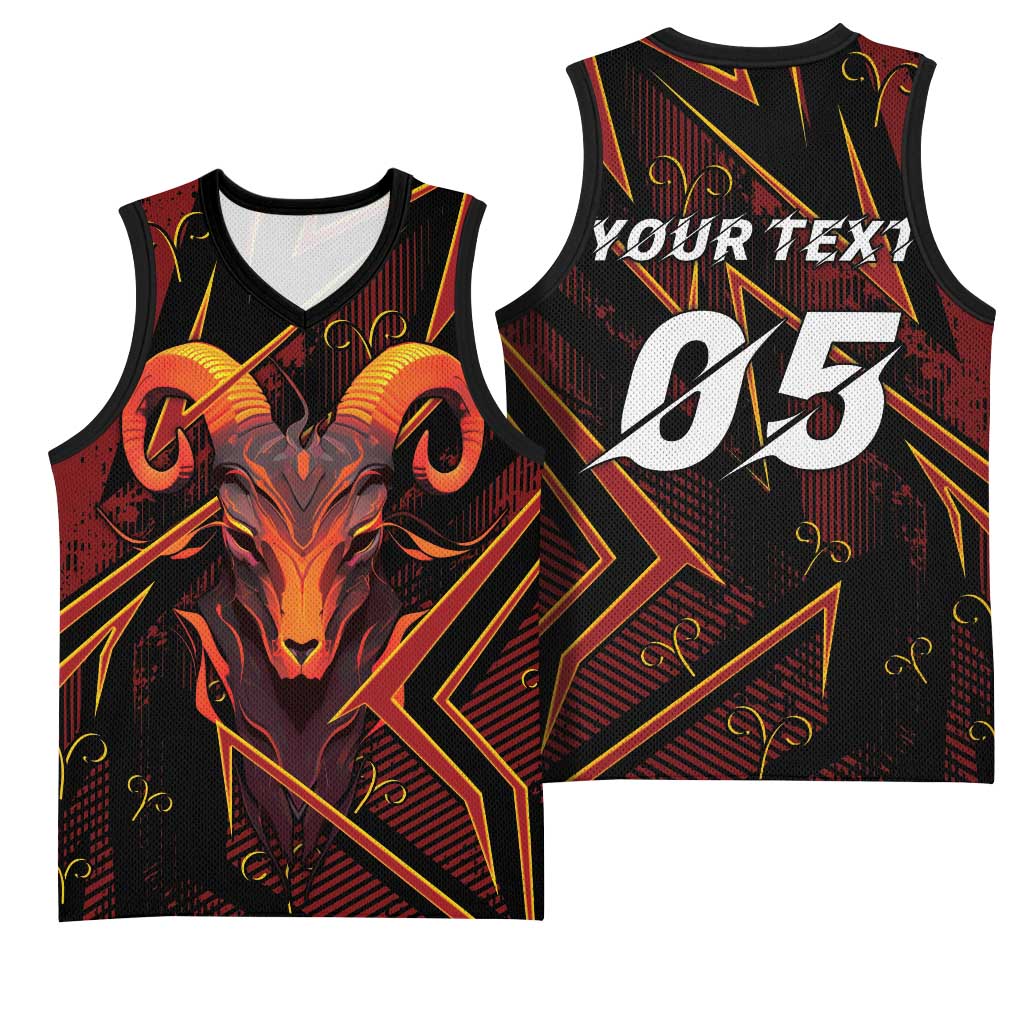 Custom Aries Zodiac Basketball Jersey With Bold Triangle
