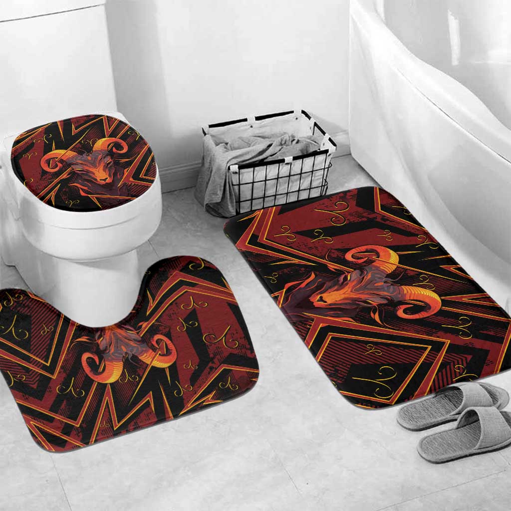 Aries Zodiac Bathroom Set With Bold Triangle