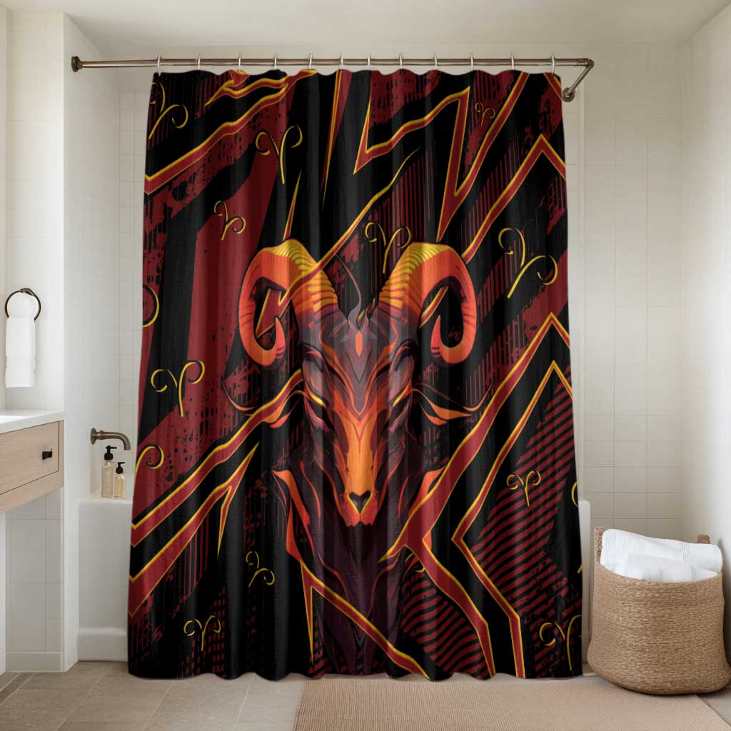 Aries Zodiac Bathroom Set With Bold Triangle