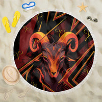 Aries Zodiac Beach Blanket With Bold Triangle