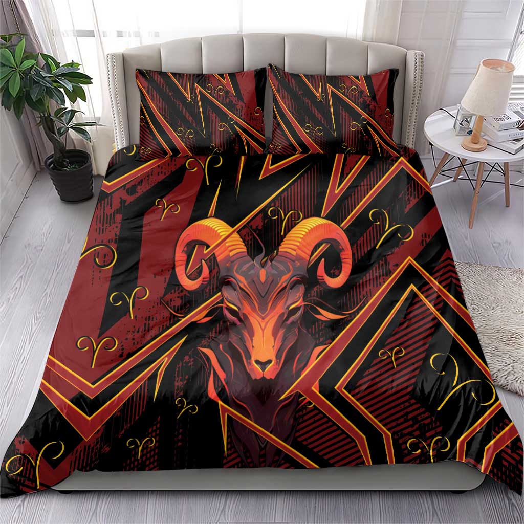 Aries Zodiac Bedding Set With Bold Triangle