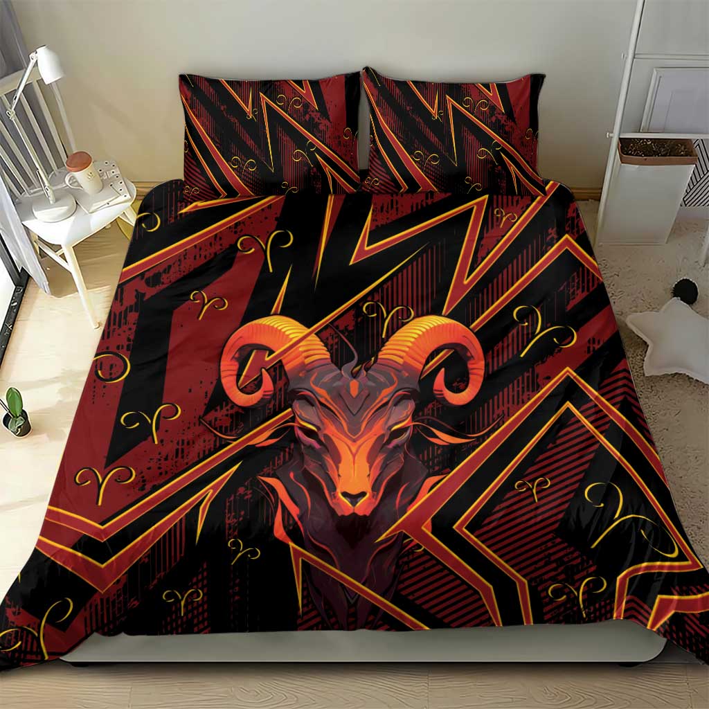 Aries Zodiac Bedding Set With Bold Triangle