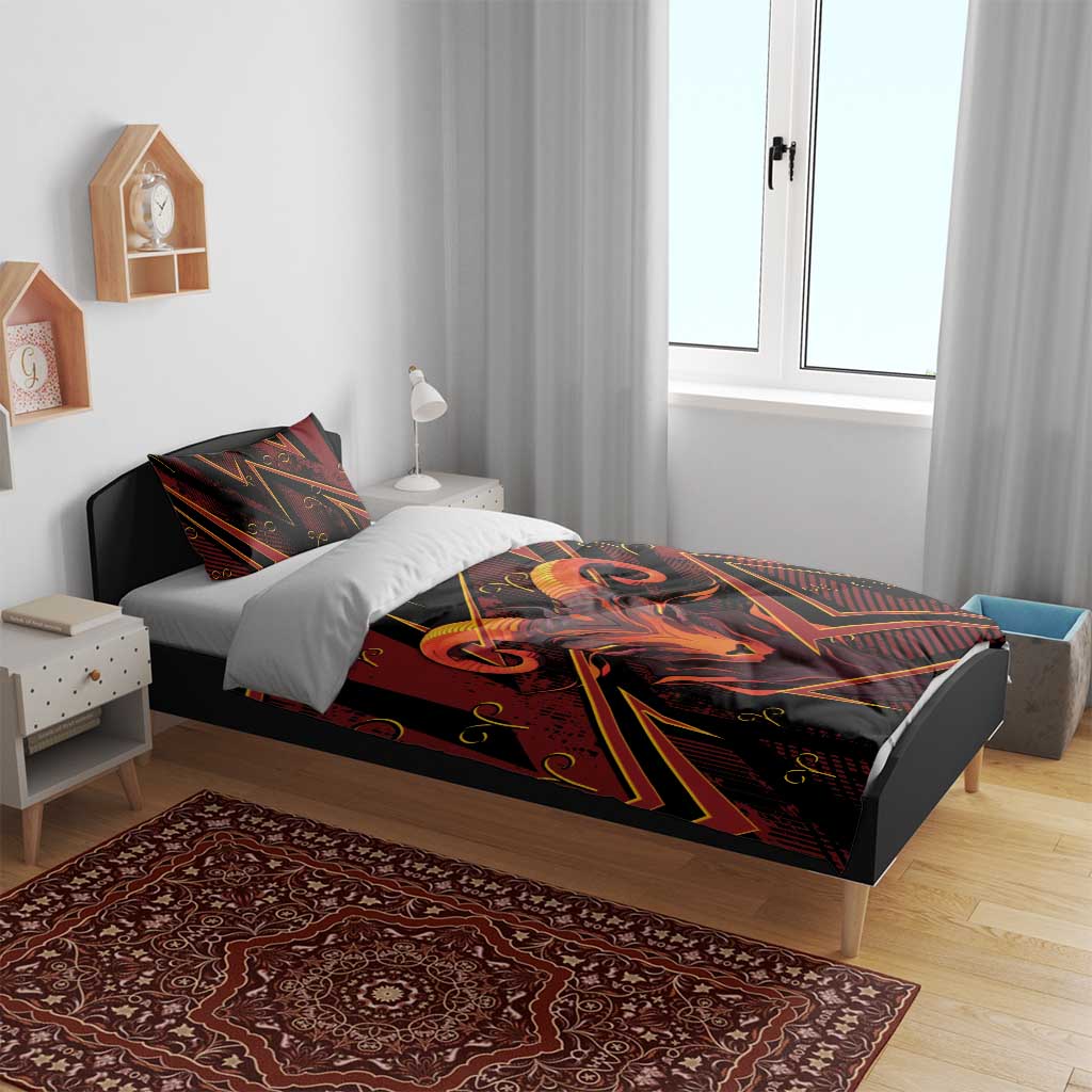 Aries Zodiac Bedding Set With Bold Triangle