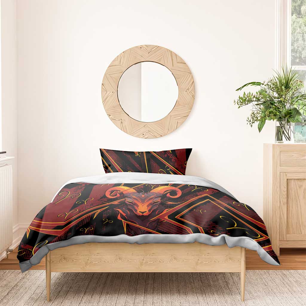 Aries Zodiac Bedding Set With Bold Triangle