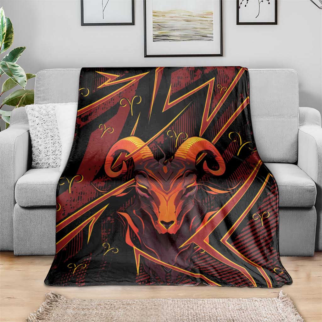 Aries Zodiac Blanket With Bold Triangle