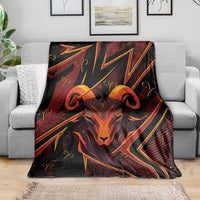 Aries Zodiac Blanket With Bold Triangle