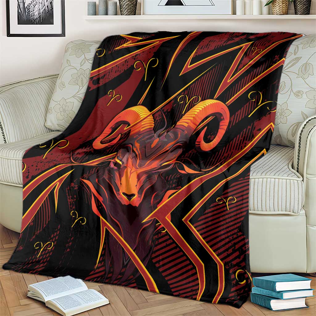 Aries Zodiac Blanket With Bold Triangle