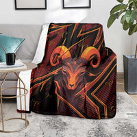 Aries Zodiac Blanket With Bold Triangle