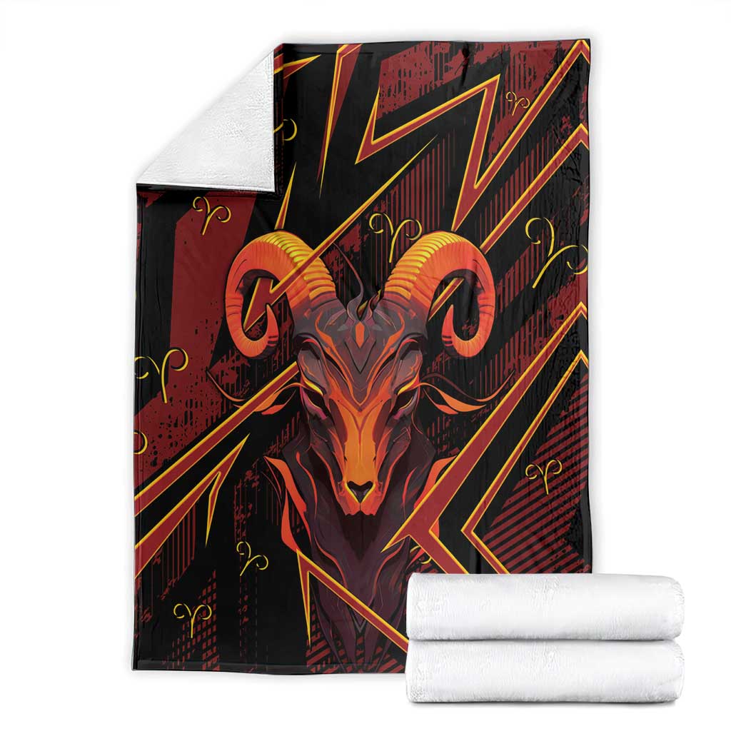 Aries Zodiac Blanket With Bold Triangle