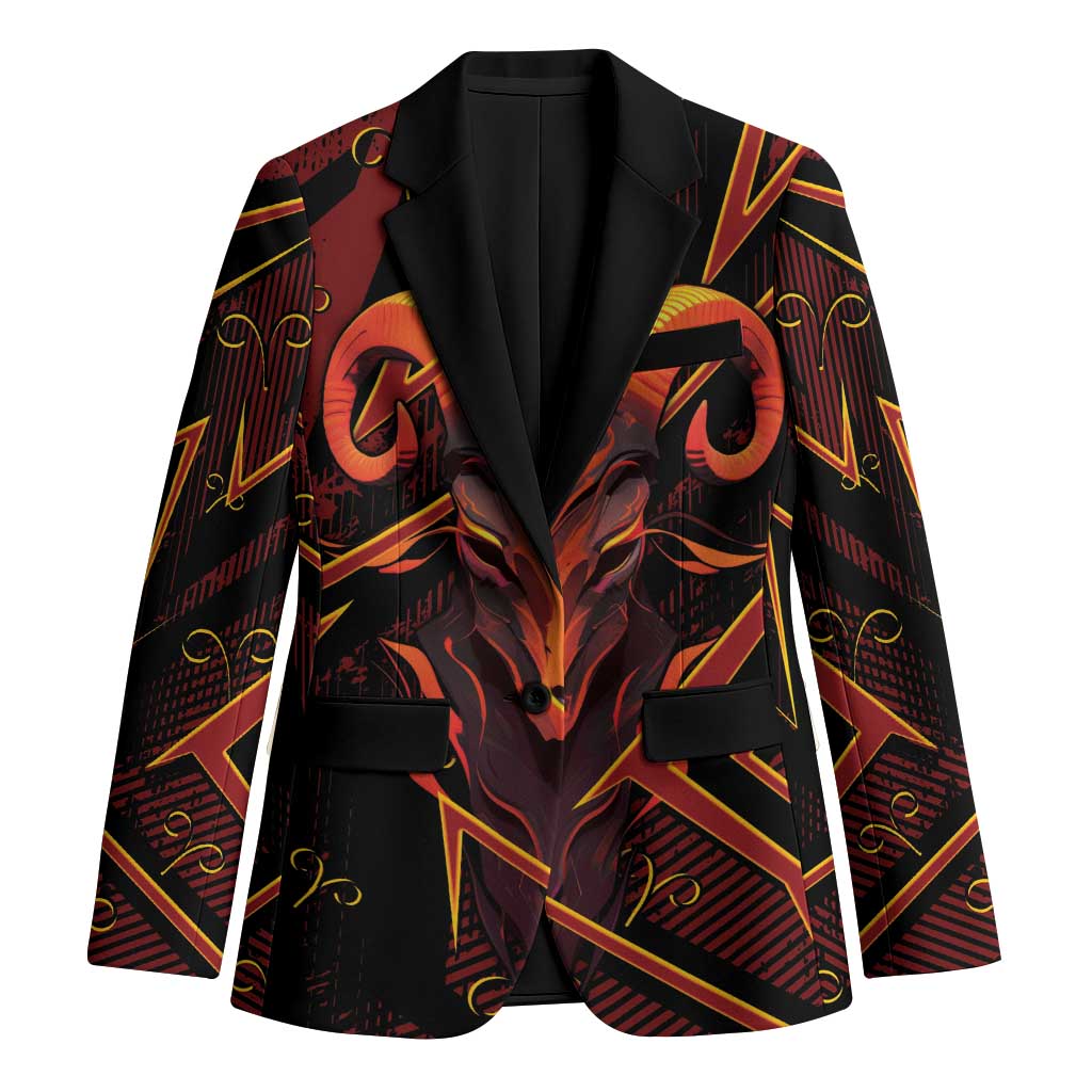 Custom Aries Zodiac Blazer With Bold Triangle