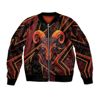 Custom Aries Zodiac Bomber Jacket With Bold Triangle