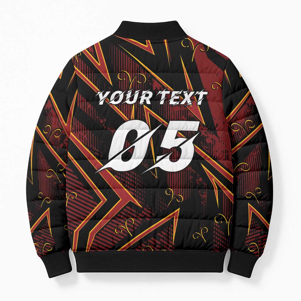 Custom Aries Zodiac Bomber Puffer Jacket With Bold Triangle