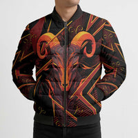 Custom Aries Zodiac Bomber Puffer Jacket With Bold Triangle