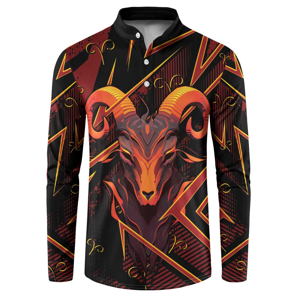 Custom Aries Zodiac Button Sweatshirt With Bold Triangle