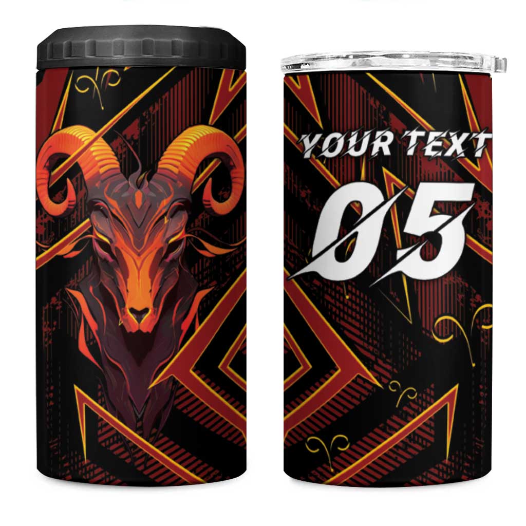 Custom Aries Zodiac 4 in 1 Can Cooler Tumbler With Bold Triangle