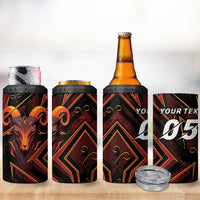 Custom Aries Zodiac 4 in 1 Can Cooler Tumbler With Bold Triangle
