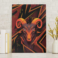 Aries Zodiac Canvas Wall Art With Bold Triangle