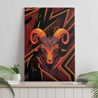 Aries Zodiac Canvas Wall Art With Bold Triangle