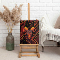 Aries Zodiac Canvas Wall Art With Bold Triangle