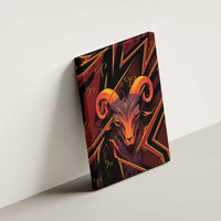 Aries Zodiac Canvas Wall Art With Bold Triangle