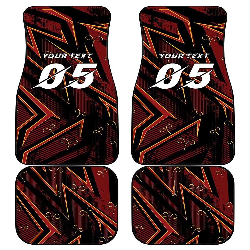 Custom Aries Zodiac Car Mats With Bold Triangle