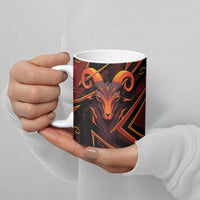 Custom Aries Zodiac Ceramic Mug With Bold Triangle