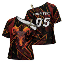 Custom Aries Zodiac Cross Shoulder Shirt With Bold Triangle