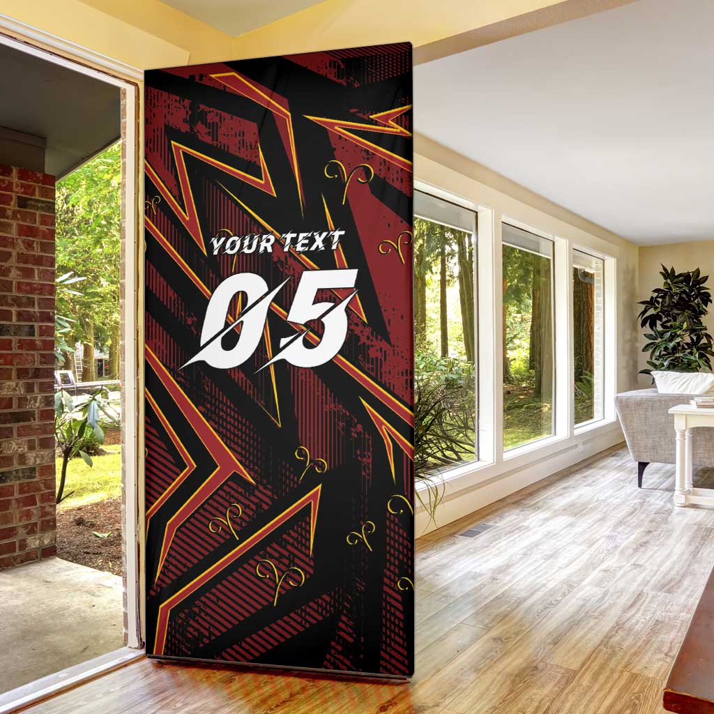 Custom Aries Zodiac Door Cover With Bold Triangle