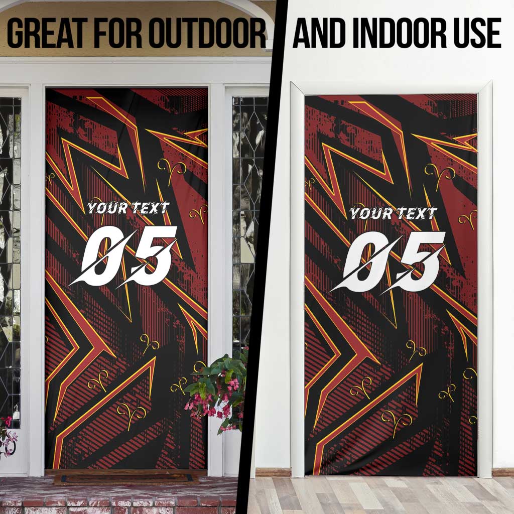 Custom Aries Zodiac Door Cover With Bold Triangle