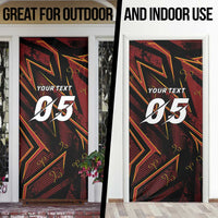 Custom Aries Zodiac Door Cover With Bold Triangle
