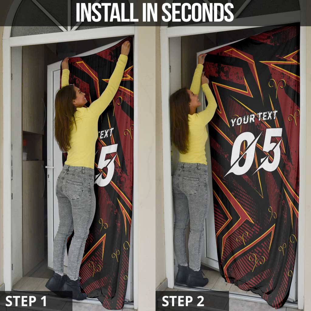 Custom Aries Zodiac Door Cover With Bold Triangle