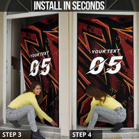 Custom Aries Zodiac Door Cover With Bold Triangle