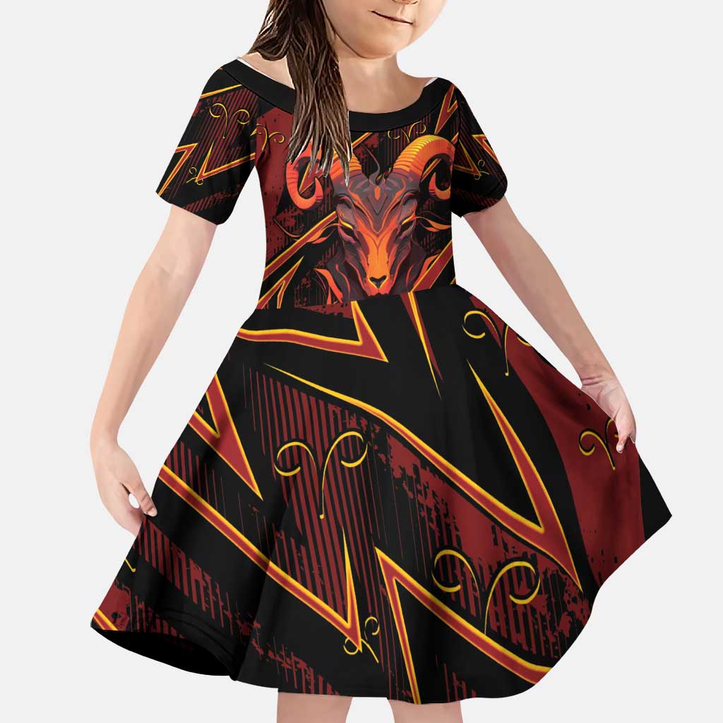 Custom Aries Zodiac Family Matching Long Sleeve Bodycon Dress and Hawaiian Shirt With Bold Triangle