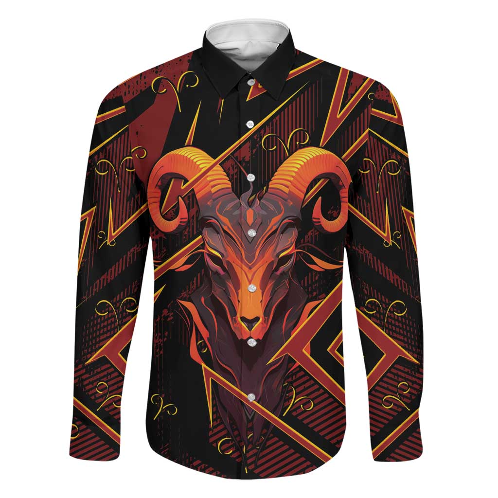 Custom Aries Zodiac Family Matching Long Sleeve Bodycon Dress and Hawaiian Shirt With Bold Triangle
