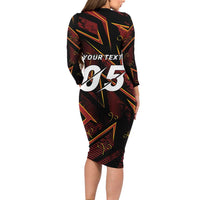 Custom Aries Zodiac Family Matching Long Sleeve Bodycon Dress and Hawaiian Shirt With Bold Triangle