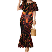 Custom Aries Zodiac Family Matching Mermaid Dress and Hawaiian Shirt With Bold Triangle
