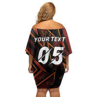 Custom Aries Zodiac Family Matching Off Shoulder Short Dress and Hawaiian Shirt With Bold Triangle