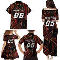 Custom Aries Zodiac Family Matching Puletasi and Hawaiian Shirt With Bold Triangle
