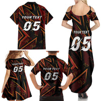Custom Aries Zodiac Family Matching Summer Maxi Dress and Hawaiian Shirt With Bold Triangle