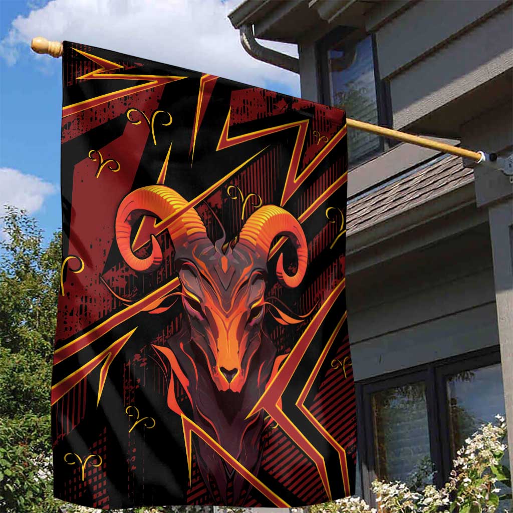 Aries Zodiac Garden Flag With Bold Triangle