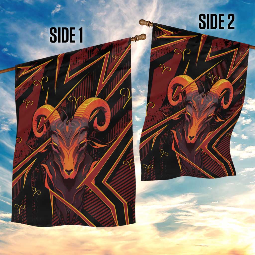 Aries Zodiac Garden Flag With Bold Triangle