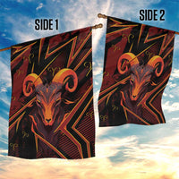 Aries Zodiac Garden Flag With Bold Triangle