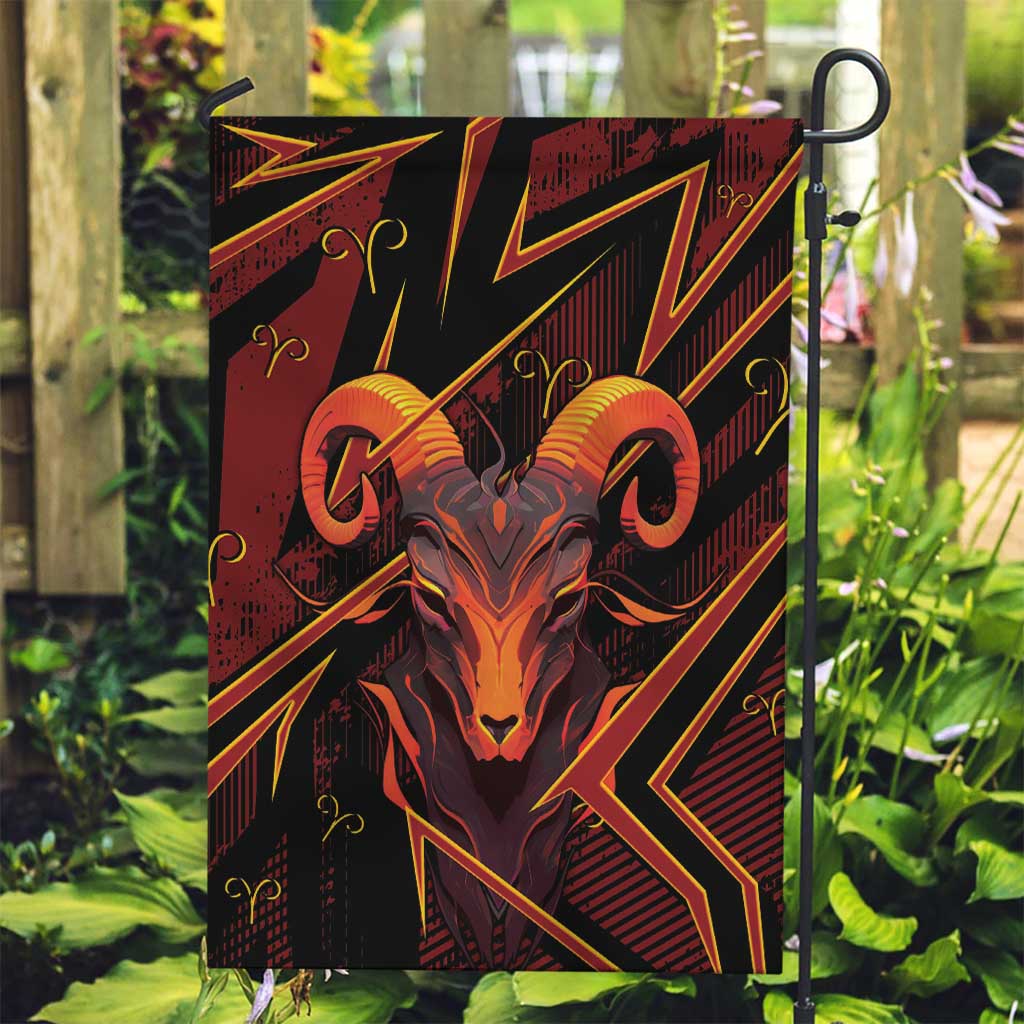 Aries Zodiac Garden Flag With Bold Triangle
