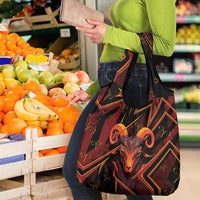 Aries Zodiac Grocery Bag With Bold Triangle